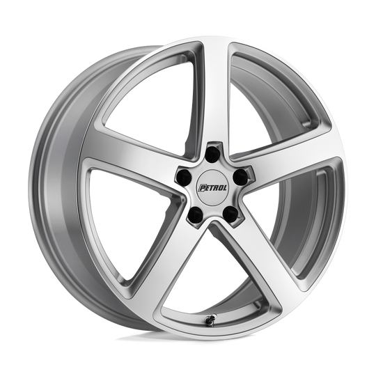 1780P2A325112S72 - Petrol P2A 17X8 5X112  32mm Silver W/ Machined Cut Face - Petrol Wheels Canada