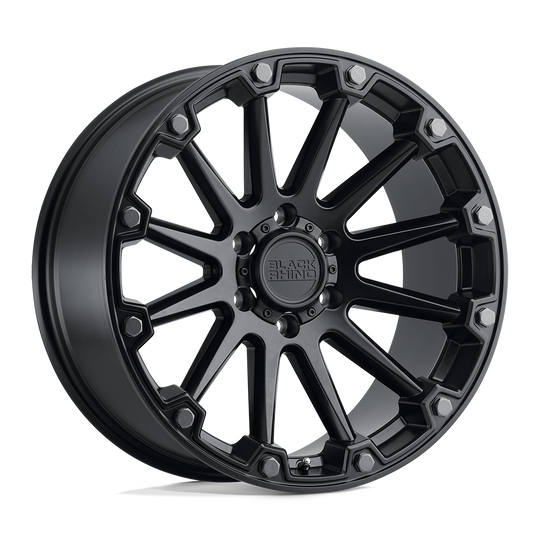1785PNC-85127M71 - Black Rhino Pinnacle 17X8.5 5X127 -18 mm Semi Gloss Black W/ Gunmetal Bolts - Black Rhino Wheels Canada
