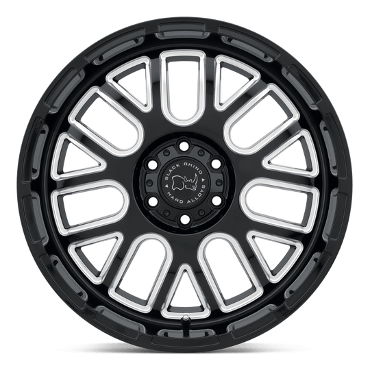 1895PIS-85127B71 - Black Rhino Pismo 18X9.5 5X127 -18 mm Gloss Black W/ Milled Spokes - Black Rhino Wheels Canada