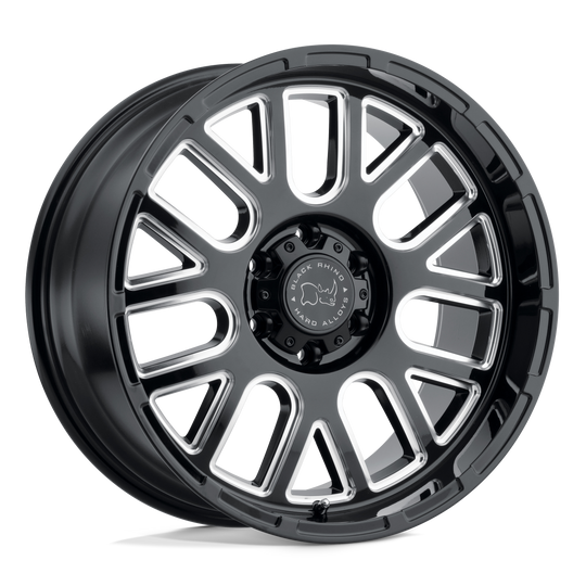 1895PIS-85127B71 - Black Rhino Pismo 18X9.5 5X127 -18 mm Gloss Black W/ Milled Spokes - Black Rhino Wheels Canada