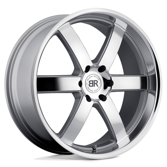 2410PND356135S87 - Black Rhino Pondora 24X10 6X135  35mm Silver W/ Machine Face & Lip - Black Rhino Wheels Canada