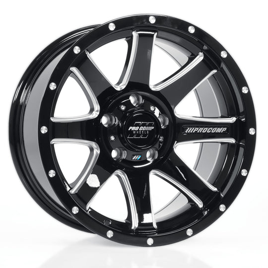 PXA8176-2989 - Pro Comp PA076 Patriot 20X9 8X180 ET 0mm Gloss Black Milled - Pro Comp Wheels Canada