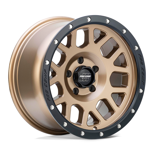 PXA9640-7983 - Pro Comp PA40 Vertigo 17X9 6X139.7 ET -6mm Matte Bronze With Black Lip - Pro Comp Wheels Canada