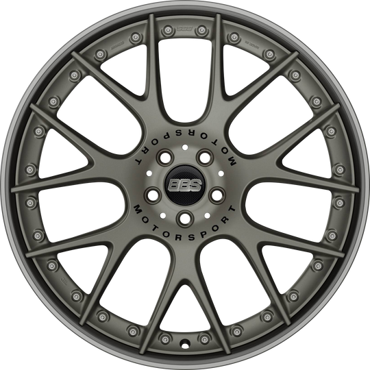 CH607PBPO-MTSP - BBS CHRII 21X10.5 5X130 ET 47MM Satin Platinum With Black Rim, Polished Stainless Steel Rim Protector and Motorsport Etching - BBS Wheels Canada