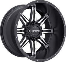 Load image into Gallery viewer, K5018952739N12GBM - Krank Offroad Shaft 18X9 5X127 ET -12MM Gloss Black With Machined Face - Krank Offroad Wheels Canada