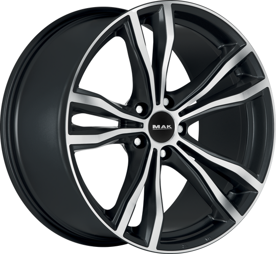 F1021XMBM50WS6X - MAK X-Mode 21X10 5X112 ET 50MM Black Mirror - MAK Wheels Canada