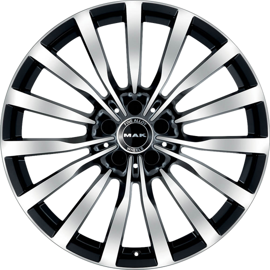 F8080KNBM41WS3X - MAK Krone 18X8 5X112 ET 41MM Black Mirror - MAK Wheels Canada