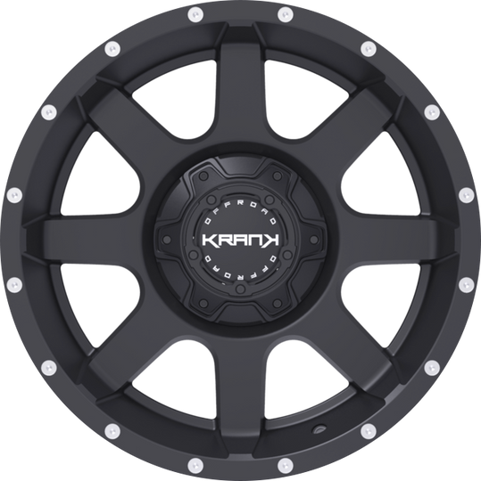 K6017952739P18SB - Krank Offroad Slick 17X9 5X127 ET 18MM Satin Black - Krank Offroad Wheels Canada