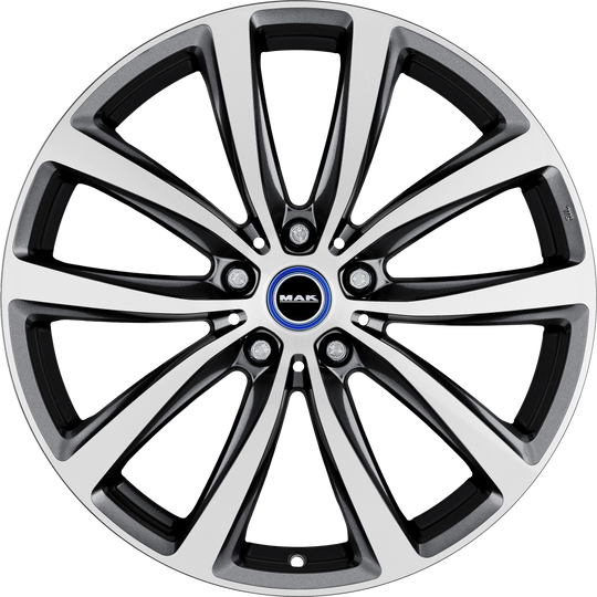 F5090WTQM43WS3X - MAK Watt 19X5 5X112 ET 43MM Gunmetal With Mirror Face - MAK Wheels Canada