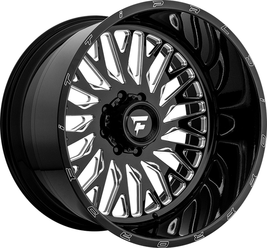 FA07-22128170N44BM - Fittipaldi Offroad FA07BM 22X12 8X170 ET -44MM Gloss Black Milled - Fittipaldi Offroad Wheels Canada