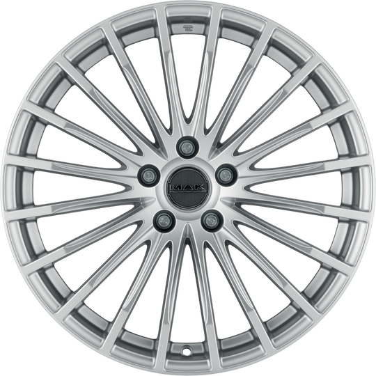 F7070FASI38CC - MAK Fatale 17X7 4X100 ET 38MM Silver - MAK Wheels Canada