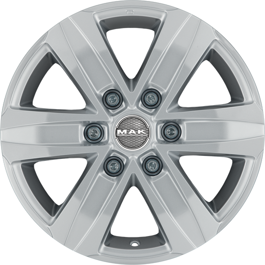 F65606SSI38VO4 - MAK Stone6 W 16X6.5 6X139.7 ET 38MM Silver - MAK Wheels Canada