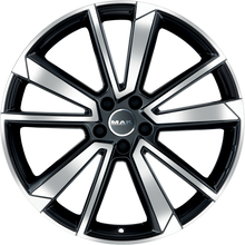 Load image into Gallery viewer, F8520FSBM49GO3Y - MAK Fivestar 20X8.5 5X108 ET 49MM Black Mirror - MAK Wheels Canada