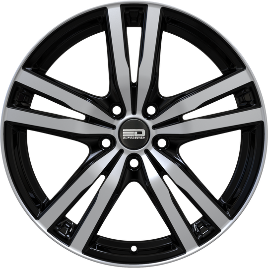 OTT1560EFS3572GBP - Euro Design Ottano - EFS 15X6 5X100 / 5X105 / 5X110 / 5X112 / 5X115 / 5X118 / 5X108 ET 35MM Gloss Black Polished - Euro Design Wheels Canada