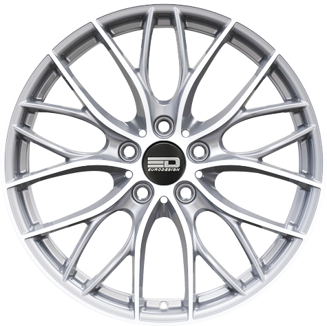 CAM1985EFS4072HS - Euro Design Camillo - EFS 19X8.5 5X100 / 5X105 / 5X110 / 5X112 / 5X115 / 5X118 / 5X108 ET 40MM Hyper Silver - Euro Design Wheels Canada