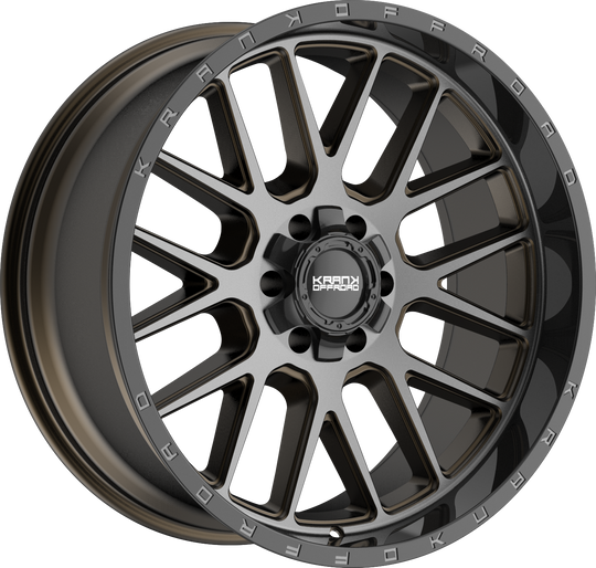 K10221063539N18DTB - Krank Offroad Fuse 22X10 6X135 / 6X139.7 -18mm Bronze Dark Tint With Gloss Black Barrel - Krank Offroad Wheels Canada