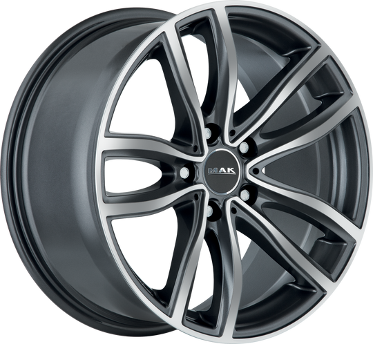 F9590FHQM46I6BX - MAK Fahr 19X9.5 5X120 ET 46MM Gunmetal With Mirror Face - MAK Wheels Canada