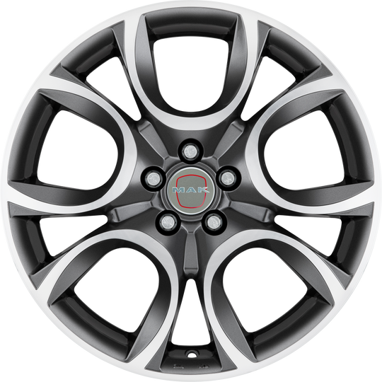 F5540ONQM35AAX - MAK Torino W 14X5.5 4X98 ET 35MM Gunmetal With Mirror Face - MAK Wheels Canada