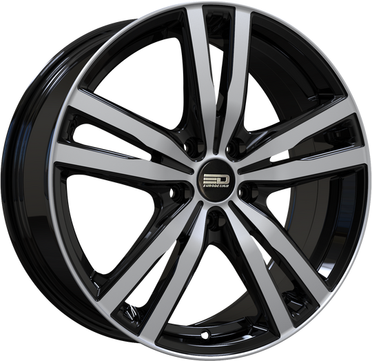 OTT1560EFS4B3567GBP - Euro Design Ottano - EFS 15X6 4X114.3 / 4X100 35mm Gloss Black Polished - Euro Design Wheels Canada