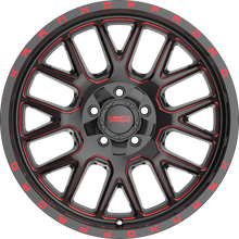 Charger l'image dans la galerie, K1020952739Q00BMR - Krank Offroad Fuse 20X9 5X127 ET 0MM Gloss Black Red Milled - Krank Offroad Wheels Canada
