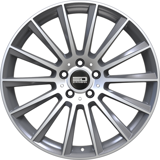 SAC198F30666GMM - Euro Design Sacco 19X8 5X112 ET 30MM Gunmetal Machined - Euro Design Wheels Canada