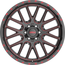 Charger l'image dans la galerie, K1020963539P10BMR - Krank Offroad Fuse 20X9 6X139.7 / 6X135 10mm Gloss Black Red Milled - Krank Offroad Wheels Canada