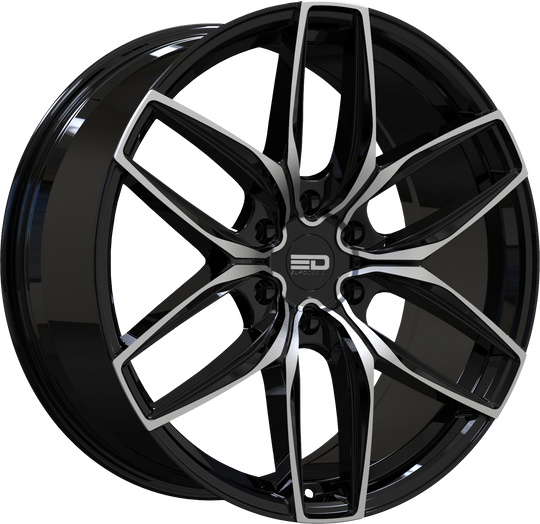 F22956352587GBML - Euro Design Forza 6 22X9.5 6X135 ET 25MM Gloss Black Milled - Euro Design Wheels Canada