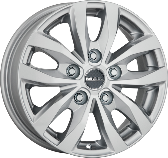 F65605L3SI60TG - MAK Load5 3 16X6.5 5X160 ET 60MM Silver - MAK Wheels Canada