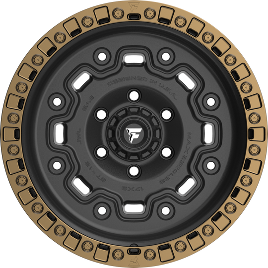 FT100-18908170P18BZ - Fittipaldi Offroad FT100BZ 18X9 8X170 ET 18MM Satin Bronze With Satin Black Lip - Fittipaldi Offroad Wheels Canada