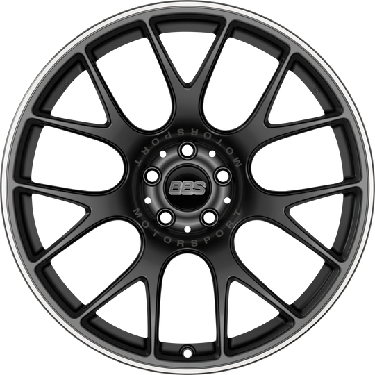 CH112BPO-MTSP - BBS CHR 19X12 5X130 ET 45MM Satin Black With Polished Stainless Steel Rim Protector and Motorsport Etching - BBS Wheels Canada