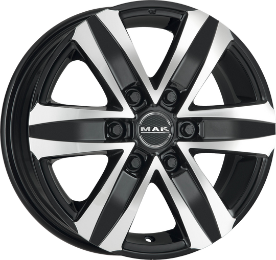 F80806TBM53M5 - MAK Stone6 18X8 6X130 ET 53MM Black Mirror - MAK Wheels Canada