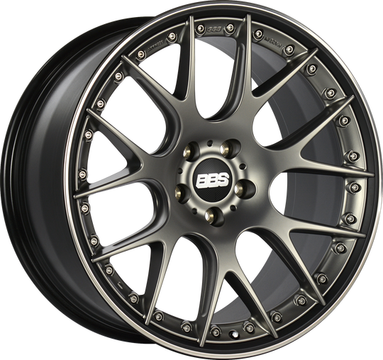 CH658PBPO - BBS CHRII 20X9 5X130 ET 48MM Satin Platinum With Black Rim and Polished Stainless Steel Rim Protector - BBS Wheels Canada