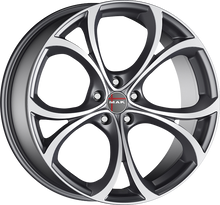 Charger l'image dans la galerie, F7570LAQM31LG1X - MAK Lario 17X7.5 5X110 ET 31MM Gunmetal With Mirror Face - MAK Wheels Canada