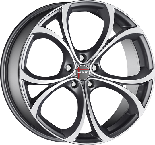 F8590LAQM30LG1X - MAK Lario 19X8.5 5X110 ET 30MM Gunmetal With Mirror Face - MAK Wheels Canada