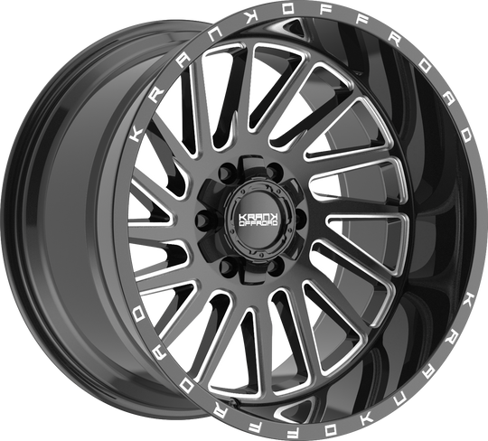 K2020963539Q00GBML - Krank Offroad Coil 20X9 6X135 / 6X139.7 0mm Gloss Black Milled - Krank Offroad Wheels Canada