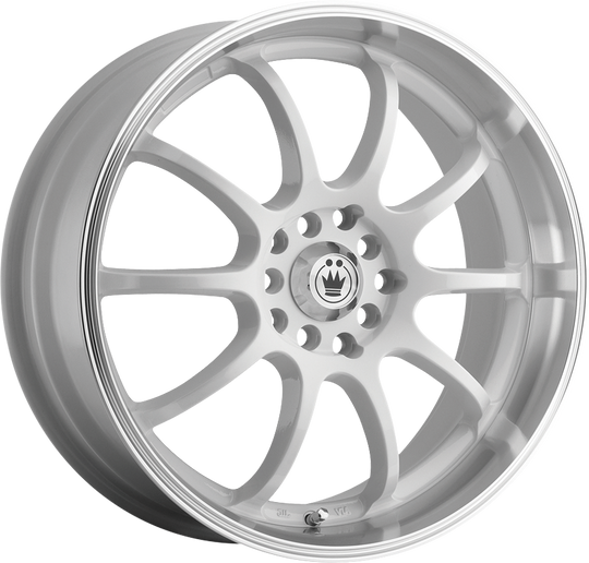 LI67T0440W - Konig Lightning 16X7 5X100 / 5X114.3 40mm White With Machined Lip - Konig Wheels Canada