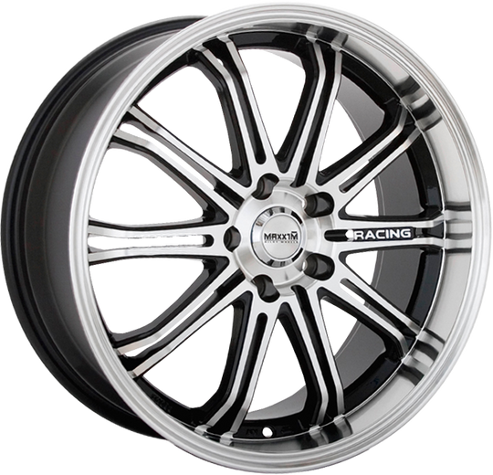4S77D08405 - Maxxim Ferris 17X7 4X100 / 4X108 40mm Gloss Black With Machined Face - Maxxim Wheels Canada