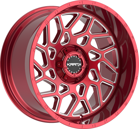 K80221263539N44RM - Krank Offroad Ambush 22X12 6X135 / 6X139.7 -44mm Red Clear - Krank Offroad Wheels Canada