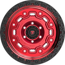 Charger l'image dans la galerie, FT100-18905139P18RTB - Fittipaldi Offroad FT100RTB 18X9 5X139.7 ET 18MM Gloss Red With Black Ring - Fittipaldi Offroad Wheels Canada