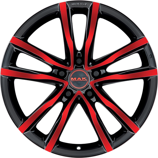 F60504MBR40CC - MAK Milano4 15X6 4X100 ET 40MM Black and Red - MAK Wheels Canada