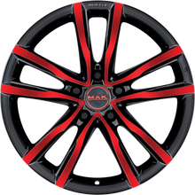 Load image into Gallery viewer, F70704MBR35C - MAK Milano4 17X7 4X100 ET 35MM Black and Red - MAK Wheels Canada