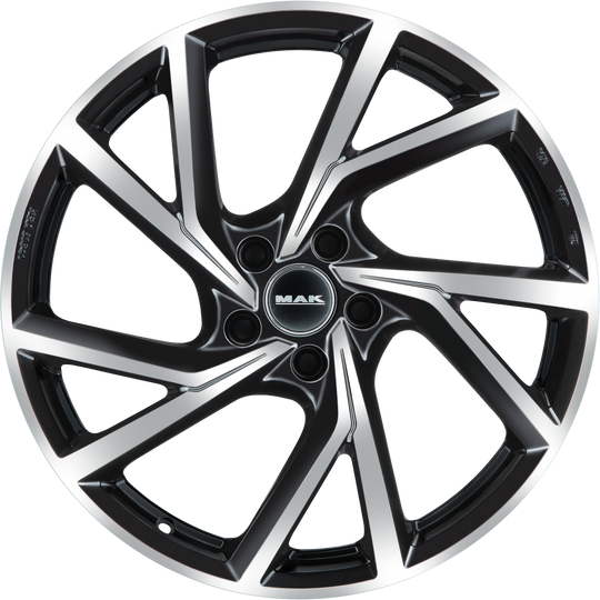 F7580KABM50VW3X - MAK Kassel 18X7.5 5X112 ET 50MM Black Mirror - MAK Wheels Canada