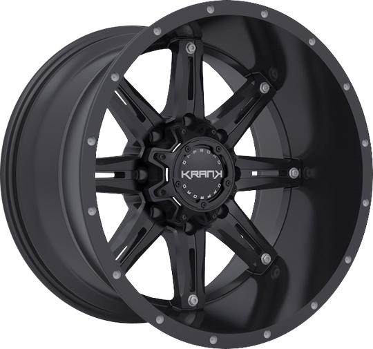 K50212817N44SB - Krank Offroad Shaft 20X12 8X170 ET -44MM Satin Black - Krank Offroad Wheels Canada