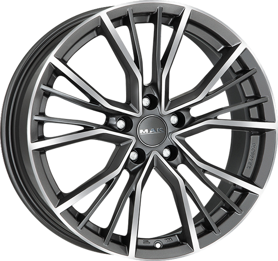 F8520UNQM40WS3X - MAK Union 20X8.5 5X112 ET 40MM Gunmetal With Mirror Face - MAK Wheels Canada