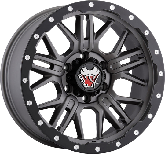 M258973N12G - Mamba M25 18X9 5X127 ET -12MM Matte Grey With Black Lip Edge - Mamba Wheels Canada