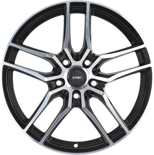 IO87520355 - Konig Intention 17X8 5X120 ET 35MM Gloss Black With Machined Face - Konig Wheels Canada