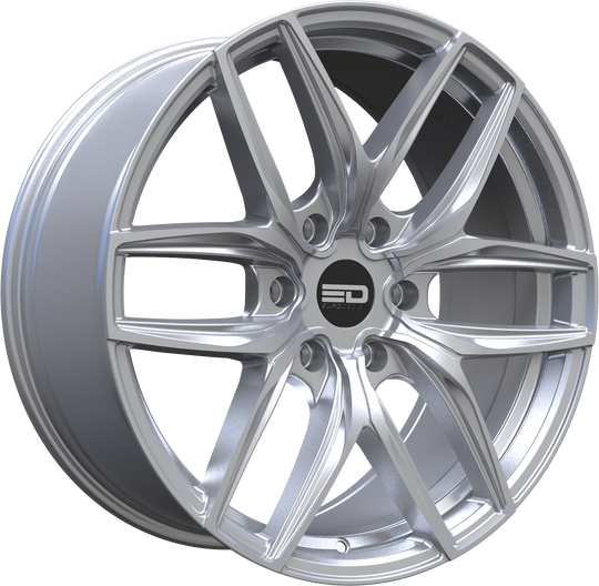 F20962035669SM - Euro Design Forza 6 20X9 6X120 ET 35MM Silver Milled - Euro Design Wheels Canada