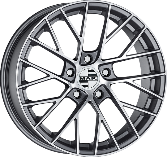 F8590MFQM46VE3X - MAK Monaco 19X8.5 5X112 ET 46MM Gunmetal With Mirror Face - MAK Wheels Canada