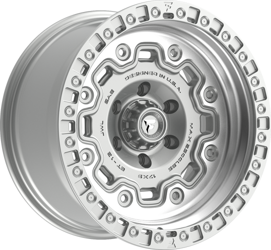 FT100-17905127N12MS - Fittipaldi Offroad FT100MS 17X9 5X127 ET -12MM Machined Silver - Fittipaldi Offroad Wheels Canada