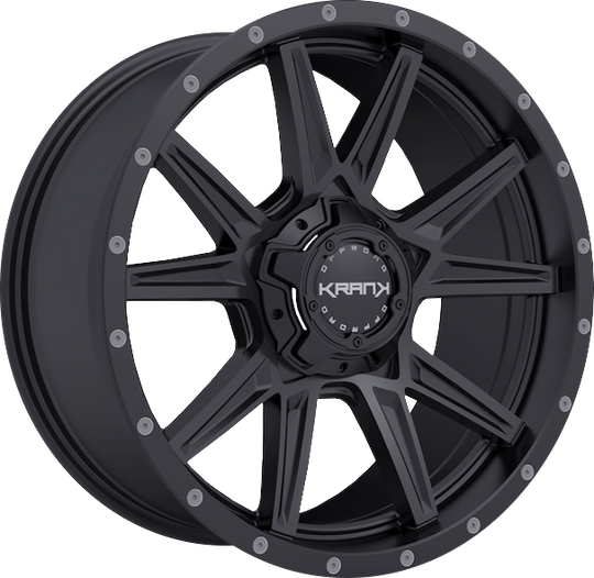 K7020952739P18SB - Krank Offroad Cylinder 20X9 5X127 ET 18MM Satin Black - Krank Offroad Wheels Canada